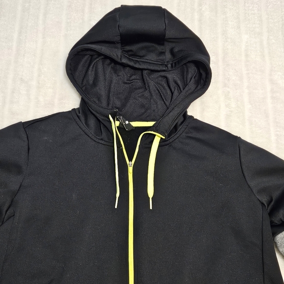 Nike Dri Fit Black, Grey, Neon Green Zipup Sweater - Picture 2 of 14